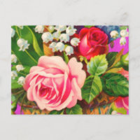 Aquarelle vintage de panier floral