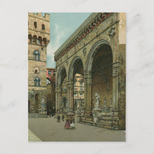 Carte Postale Aquarelle vintage Florence Loggia dei Lanzi