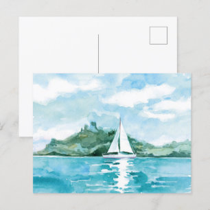 Carte Postale Aquarelle Voile Nature Paysage