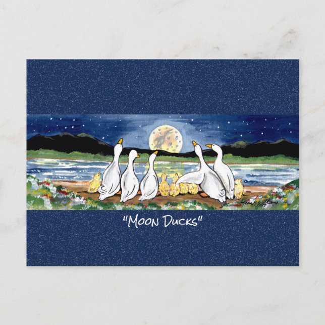 Carte postale Aquarelle Whimsical Duck Duckkklun (Devant)