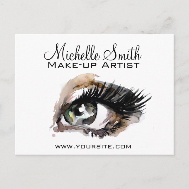 Carte Postale Aquarelle yeux de foudre extension maquillage marq (Devant)