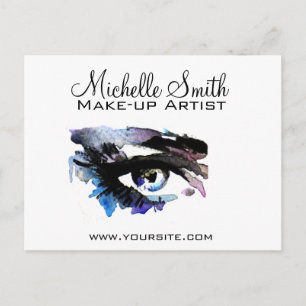 Carte Postale Aquarelle yeux de foudre extension maquillage marq