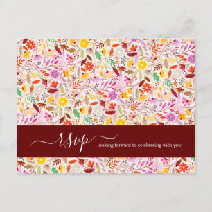 Carte Postale Aquarelles vives Fleurs de tulipe d'été Mariage