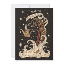 Carte postale - Aquarius Celestial Zodiac Art