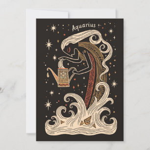 Carte postale - Aquarius Celestial Zodiac Art