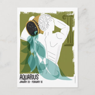 Carte Postale Aquarius le porteur d'eau Zodiac