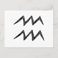 Aquarius. Panneau astrologie zodiaque. Noir.