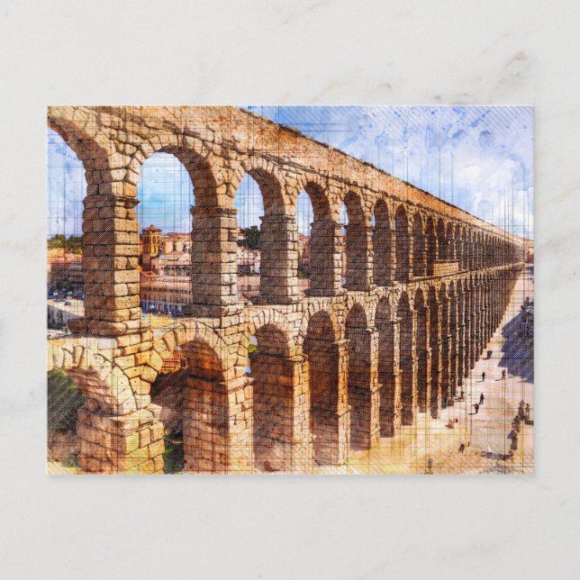 Carte Postale Aqueduc romain, Ségovie. Espagne. (Devant)