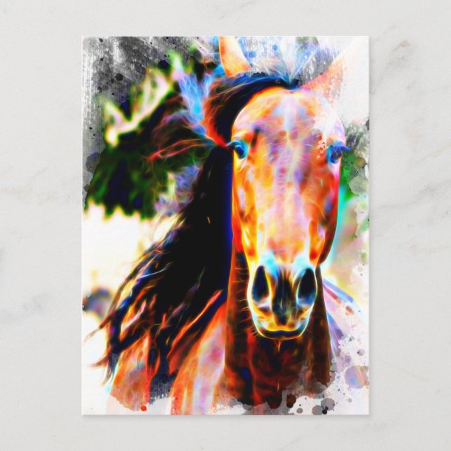 Carte Postale *~* AR22 Cheval audacieux Cheval Artistique Équine (Devant)