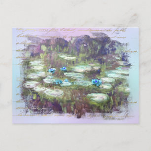 Carte Postale ** AR23 Monet Lily Pads Pond Ancien Or écriture ma