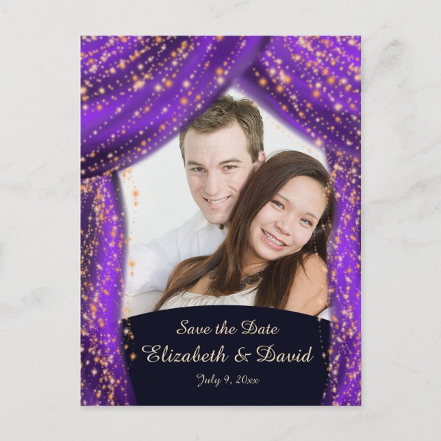 Carte Postale Arabian Nights Purple & Gold Photo Enregistrer la  (Devant)