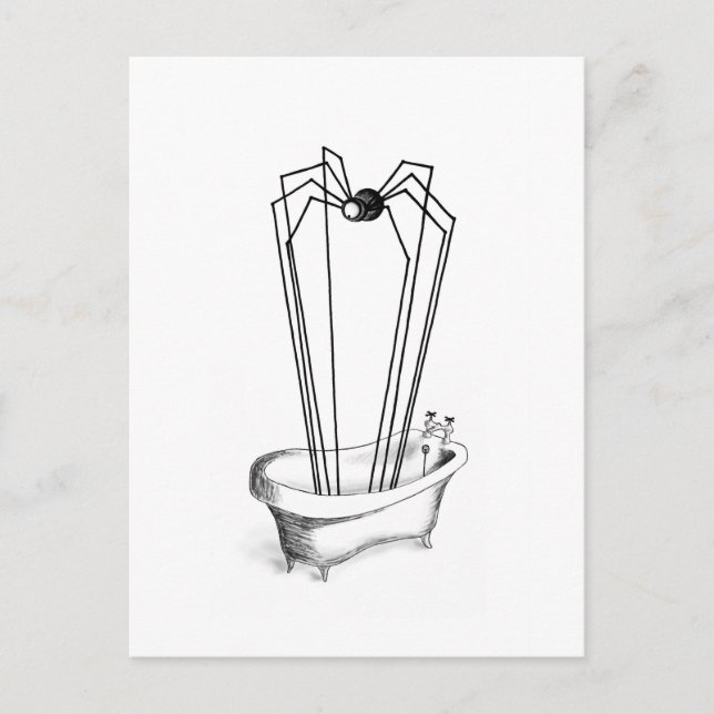 Carte Postale Araignée dans le bain (Devant)