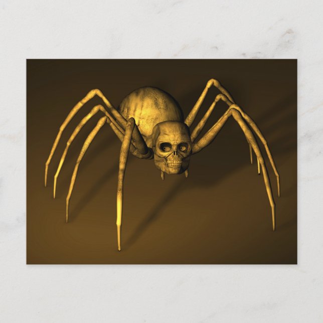 Carte Postale Araignée du crâne d'Halloween (Devant)