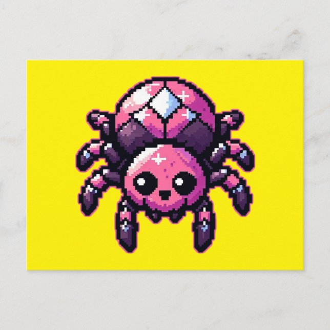 Carte Postale Araignée Pixel mignonne (Devant)
