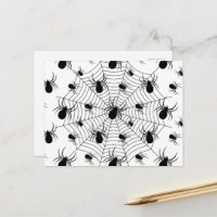 Araignées noir blanc toile d'araignée motif Hallow