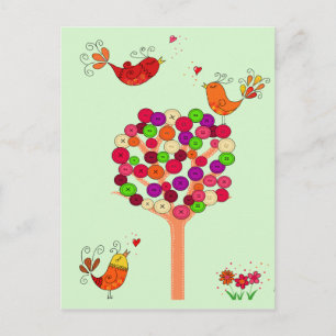 Carte Postale Arborescence des boutons orange