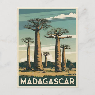 Carte Postale Arbre à baobab rétro Vintage voyage Madagascar