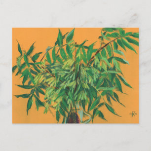 Carte Postale Arbre à cendres, Feuille vert Art Floral Peinture 