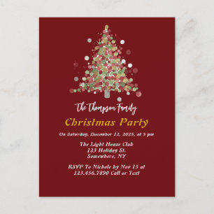 Carte Postale Arbre à pois fête de Noël