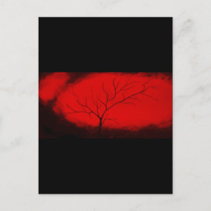 Carte Postale Arbre Abstrait et ciel rouge Art déco Abstrait ori