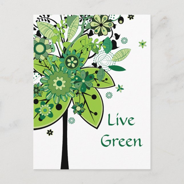 Carte Postale Arbre Abstrait vert (Devant)