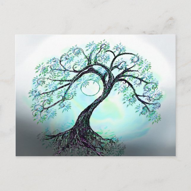 Carte postale Arbre bleu (Devant)