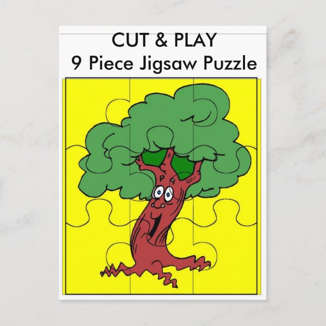 Carte Postale Arbre, COUPE & JOUER 9 pièces Jigsaw Puzzle Puzzle (Devant)
