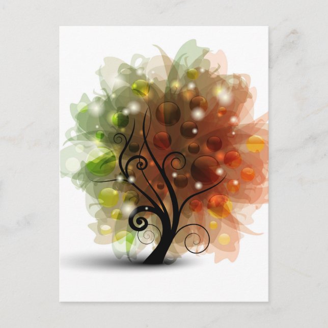 Carte Postale Arbre d'automne (Devant)