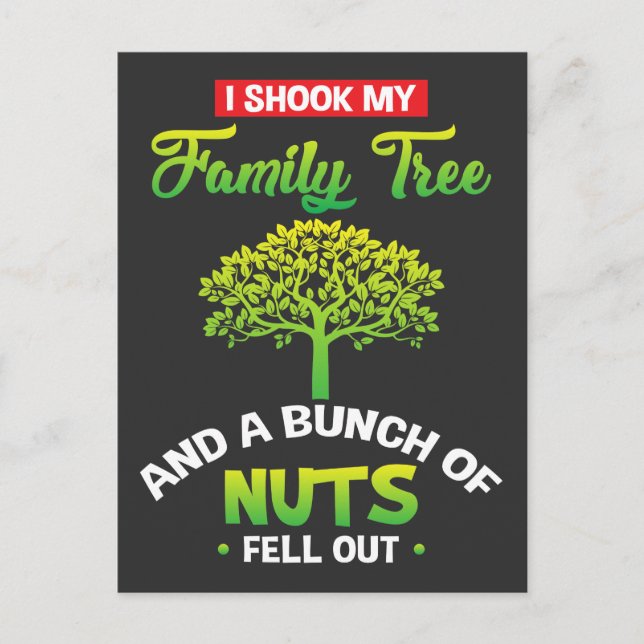 Carte Postale Arbre de famille - drôle de famille dire (Devant)
