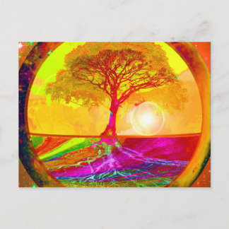 Carte Postale Arbre de la vie lever du soleil