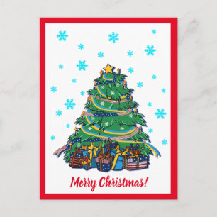 Carte Postale Arbre de Noël américain ukrainien 