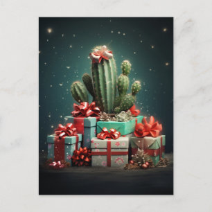 Carte Postale Arbre de Noël Cactus