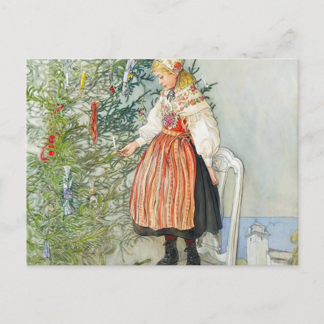 Carte Postale Arbre de Noël de Carl Larsson (Devant)