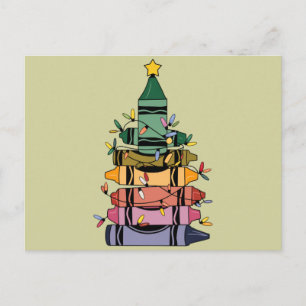Carte Postale Arbre de Noël Enseignant Vie Cadeau Enseignement