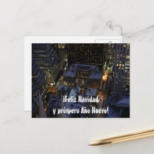 Carte Postale Arbre de Noël espagnol à Manhattan la nuit