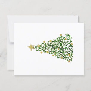 Carte Postale Arbre de Noël Peint à la main