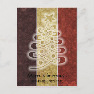 Carte postale Arbre de Noël rétro