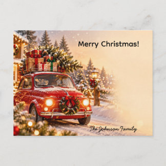 Carte Postale Arbre de Noël Voiture de Noël Personnalisé