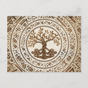 Carte Postale Arbre de vie à nœud celtique - Yggdrasil