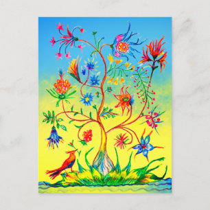 Carte Postale Arbre de vie et un oiseau