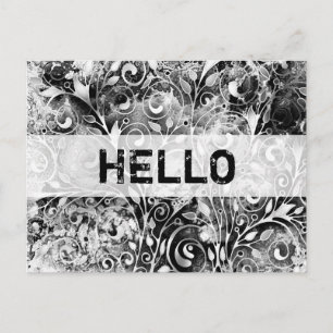 Carte Postale Arbre De Vie - Spirales Feuille Grunge Style 1