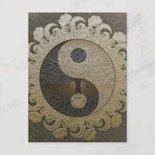 Carte Postale Arbre de vie Yin Yang par Amelia Carrie
