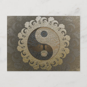 Carte Postale Arbre de vie Yin Yang par Amelia Carrie