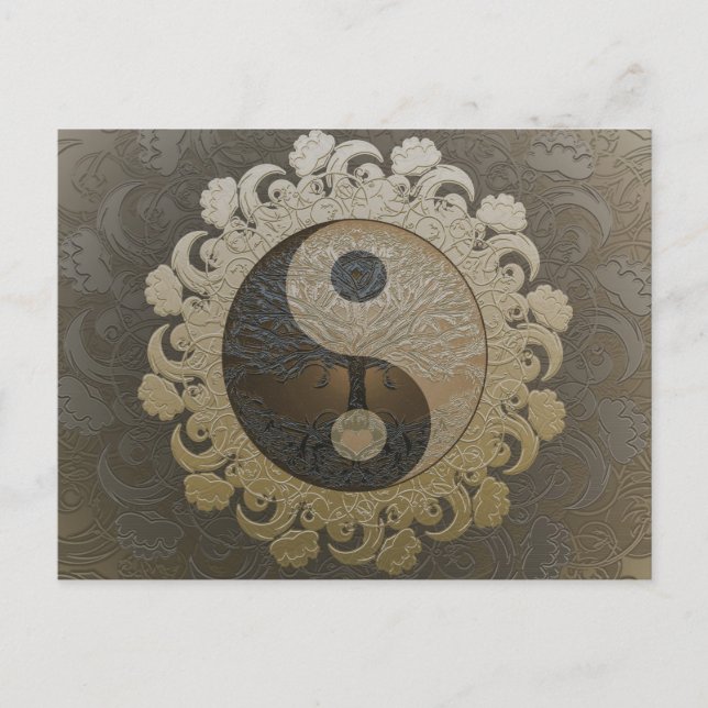 Carte Postale Arbre de vie Yin Yang par Amelia Carrie (Devant)