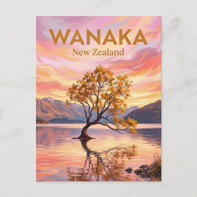 Carte Postale Arbre de Wanaka Nouvelle-Zélande (Devant)