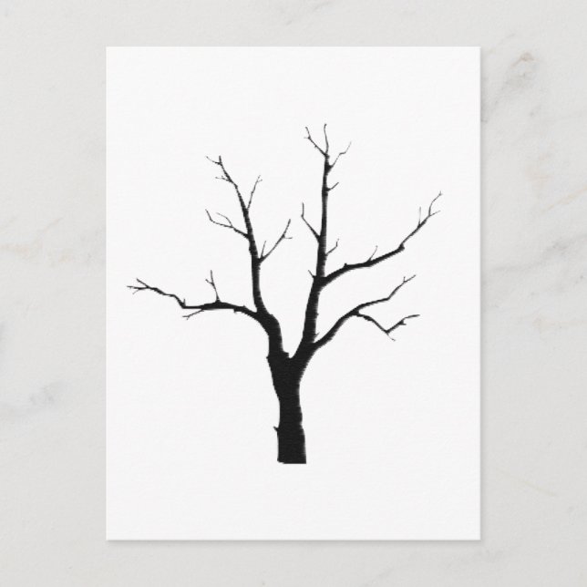 Carte Postale Arbre d'hiver Jeu noir et blanc (Devant)