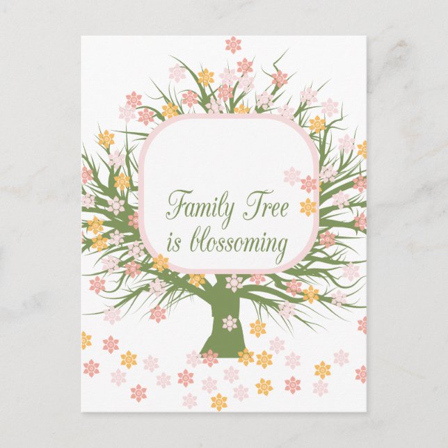Carte Postale Arbre familial en floraison (Devant)
