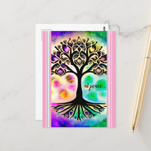 Carte Postale Arbre lunaire de la vie en paix Inspirationnel