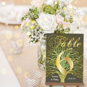 Carte Postale Arbre Tourbillonnant Gold Green Numéro de tableau