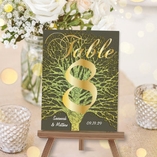 Carte Postale Arbre Tourbillonnant Gold Green Numéro de tableau 